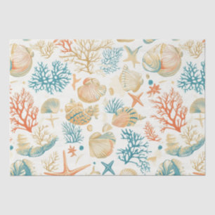 Rustikale Küste - Muscheln, Starfish, Riff (9) Seidenpapier