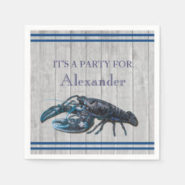 Rustikale Küstenschifffahrt Blaues graues Holz Nap Serviette