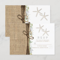 Rustikale Küstenstrasse Starfish Burlap Wedding RS
