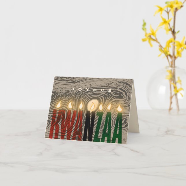Rustikale Kwanzaa Candles Card Karte (Gelbe Blume)