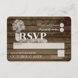 Rustikale Ladder Liebe Gipskraut UAWG Wedding RSVP Karte