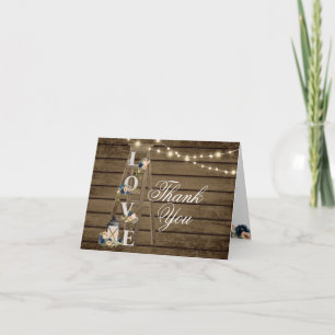 Rustikale Lady and String Lights - Vielen Dank Dankeskarte