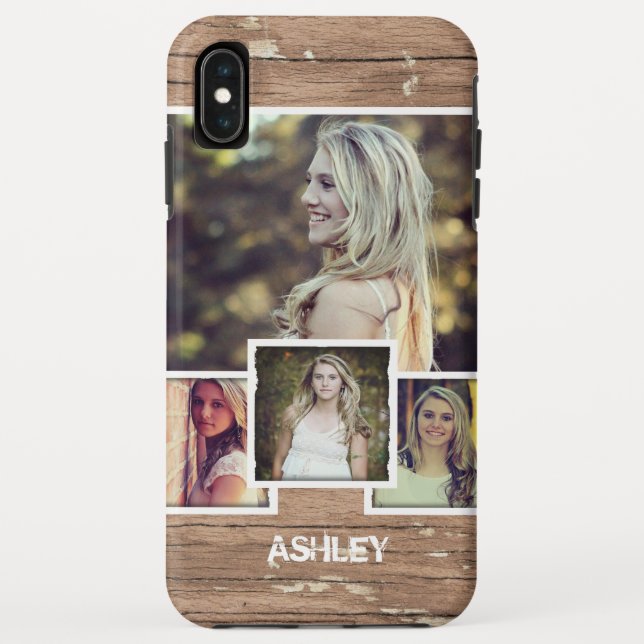 Rustikale Land-Art-Bilderrahmen-Foto-Collage Case-Mate iPhone Hülle (Rückseite)
