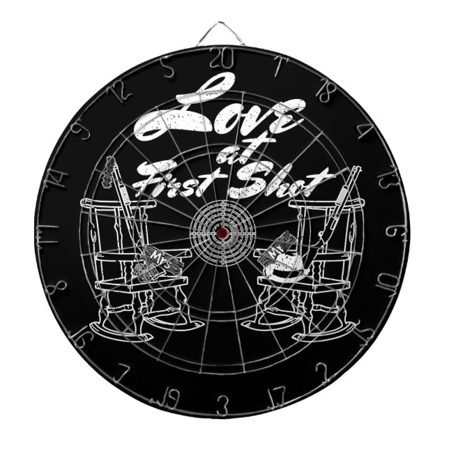 Rustikale Land-Scheunen-Hochzeits-Party-Jagd-Paare Dartscheibe (vorne)