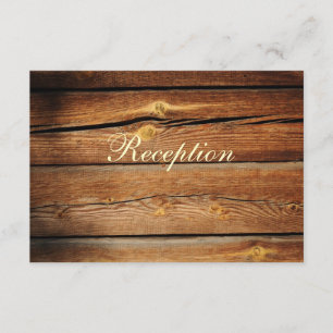Rustikale Land-Scheunen-hölzerne Empfangs-Karte Begleitkarte