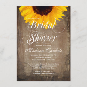 Rustikale Land-Sonnenblume-Brautparty-Einladungen Einladung