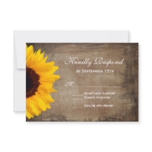 Rustikale Land-Sonnenblumen-Hochzeits-RSVP-Karten