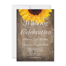 Rustikale Land-Sonnenblumen-Hochzeitseinladungen