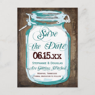 Rustikale Land-Sparglas-Save-the-Date-Postkarten Ankündigungspostkarte