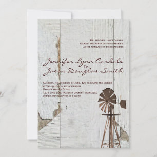 Rustikale Land-Windmühlen-Hochzeits-Einladungen Einladung