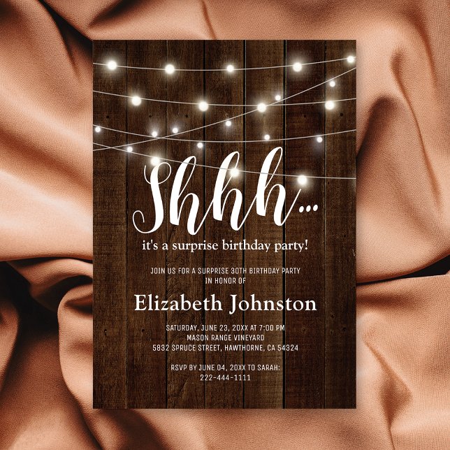 Rustikale Landerwachsenüberraschung Geburtstagspar Einladung (Von Creator hochgeladen)