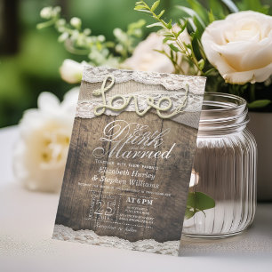 Rustikale Landesspitze heiraten EAT Trinke und sei Einladung