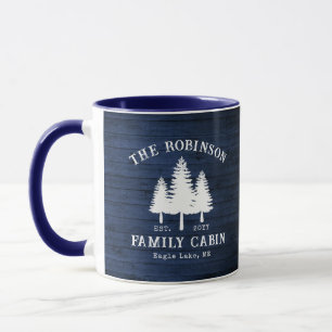 Rustikale Landfamilienhäuser Bäume Blauer Holzdruc Tasse
