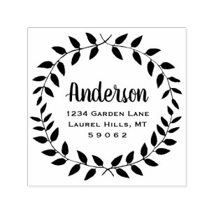 Rustikale Landgrün Familienname Rücksendeadresse Permastempel