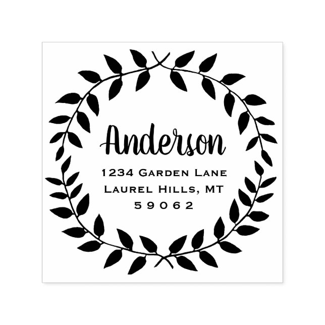 Rustikale Landgrün Familienname Rücksendeadresse Permastempel (Design)