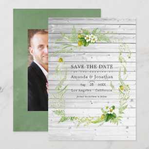 Rustikale Landhaus-Hochzeitsfotografie mit Grünpfl Save The Date
