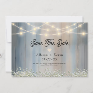 Rustikale Landhaus-Holzhorizontal-Ankündigung zum  Save The Date