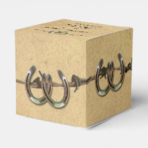 Rustikale Landhochzeit-Hufeisen-Geschenkbox Geschenkschachtel
