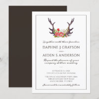 Rustikale Landhochzeit mit Geweih und Blumen
