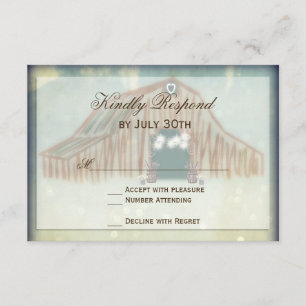 Rustikale Landhochzeit RSVP-Karten im Scheunenstil RSVP Karte