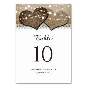 Rustikale Landkarten für Burlap- und Spitzen-Tisch Tischnummer