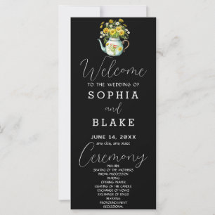 Rustikale Landmargeriten Schwarzes Hochzeitsprogra