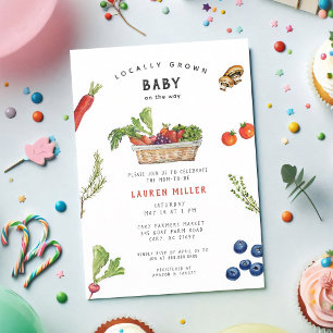 Rustikale Landmarkt-Baby-Party Einladung