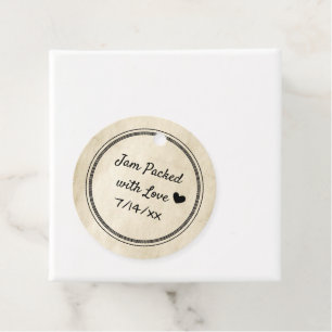 Rustikale Landmarmelade voller Liebe Vintage-Gesch Geschenkanhänger