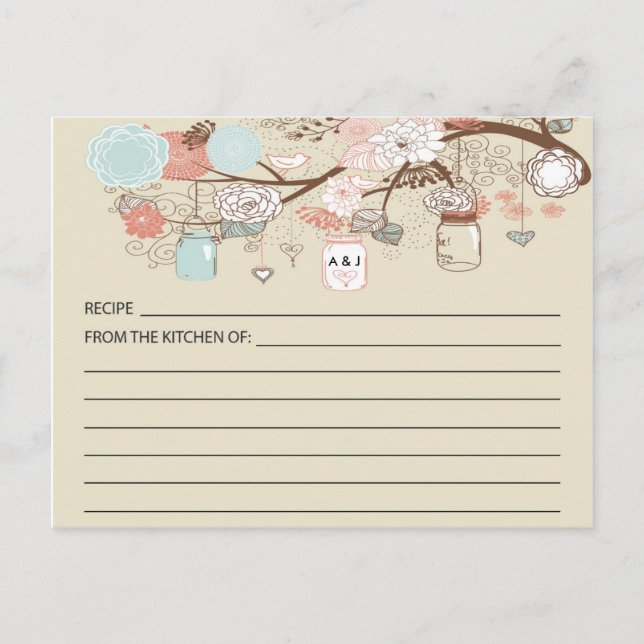 Rustikale Landmason Jar Rezeption Karte (Vorderseite)