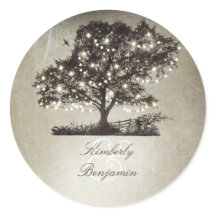 Rustikale Landschaft Bäume und Lichter Hochzeit