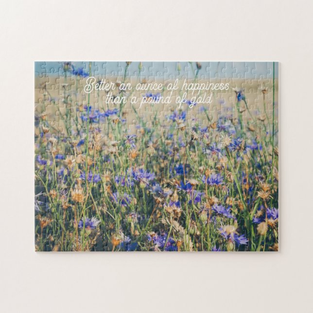 Rustikale Landschaft Blumenfeld Puzzle (Horizontal)
