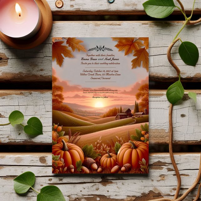 Rustikale Landschaft im Herbst Einladung zur Hochz (Von Creator hochgeladen)