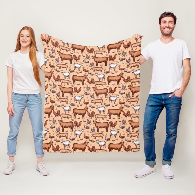 Rustikale Landtiere Fleecedecke (Beispiel)