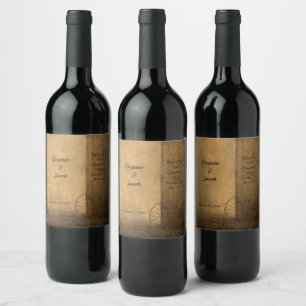 Rustikale Landwaldhalle Vintager Western Hochzeit Weinetikett