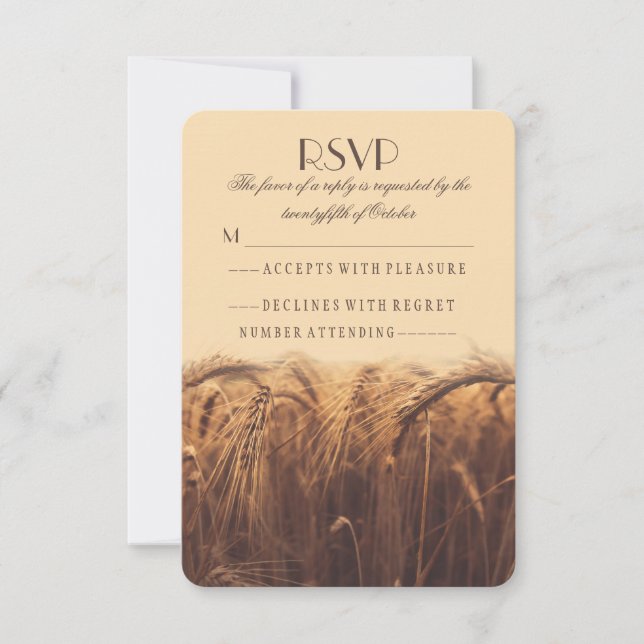 Rustikale Landweizenhochzeit RSVP-Karten RSVP Karte (Vorderseite)