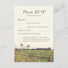 Rustikale Landzaun-Hochzeitskarten RSVP Karte