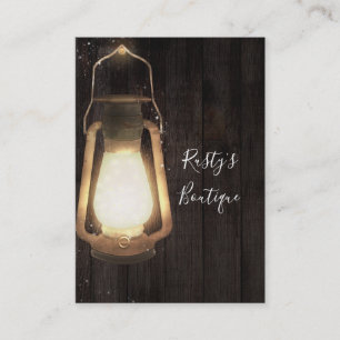 Rustikale Laternen-hellbraune hölzerne Visitenkarte