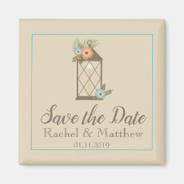 Rustikale Laternenbläschen Save the Date Magnet