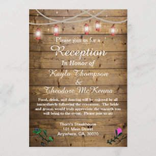 Rustikale Laternenleuchten Hochzeitskarte Einladung