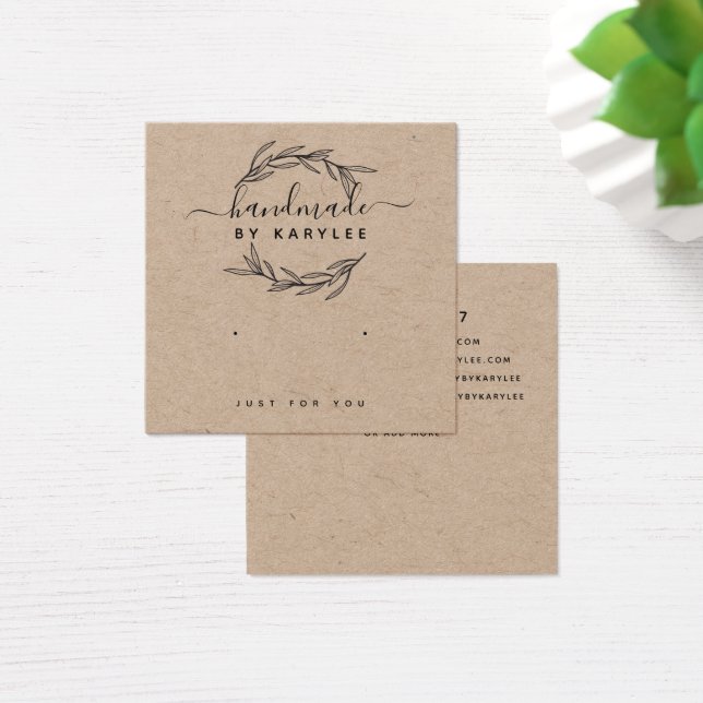 Rustikale Laurel Leaf Gestüt Earring Display Card (Schreibtisch)