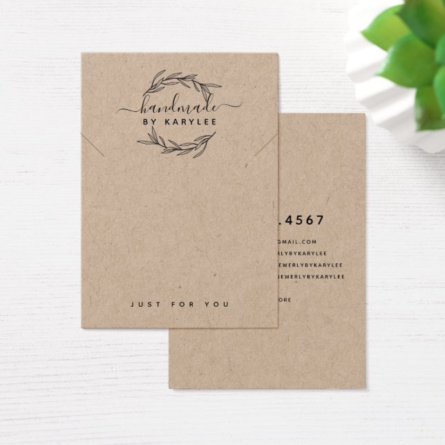 Rustikale Laurel Leaf Necklace Display Card (Schreibtisch)