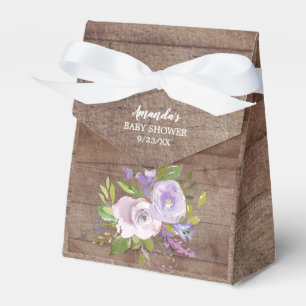 Rustikale Lavendel Blume Kinderdusche Gefallen Box Geschenkschachtel