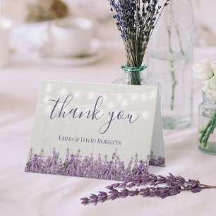 Rustikale Lavendel-Blumen Elegante Hochzeit Danke