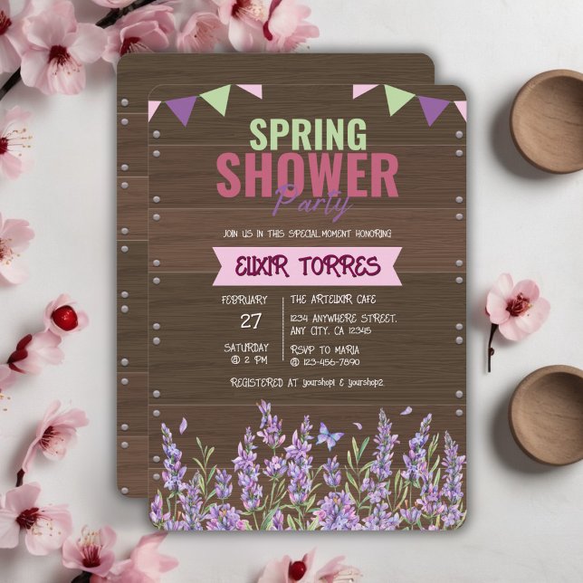 Rustikale Lavendel Dusche Party Babydusche Einladung (Von Creator hochgeladen)