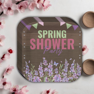 Rustikale Lavendel Dusche Party Babydusche Pappteller