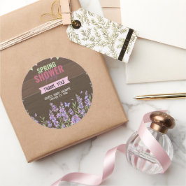 Rustikale Lavendel Dusche Party Babydusche Runder Aufkleber