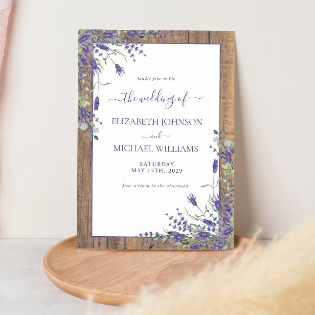 Rustikale Lavendel-Eukalyptus-Scheunenhochzeit Einladung (Von Creator hochgeladen)