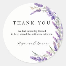 Rustikale Lavendel-Hochzeit Runder Aufkleber
