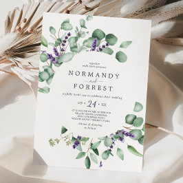 Rustikale Lavendel und Eukalyptus-Lässige Hochzeit Einladung