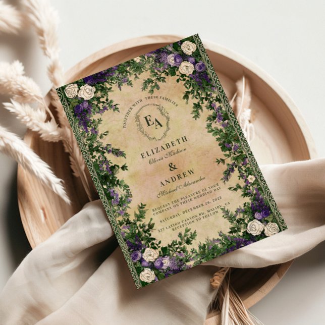 Rustikale Lavendel und Ivy Wedding Einladung (Von Creator hochgeladen)